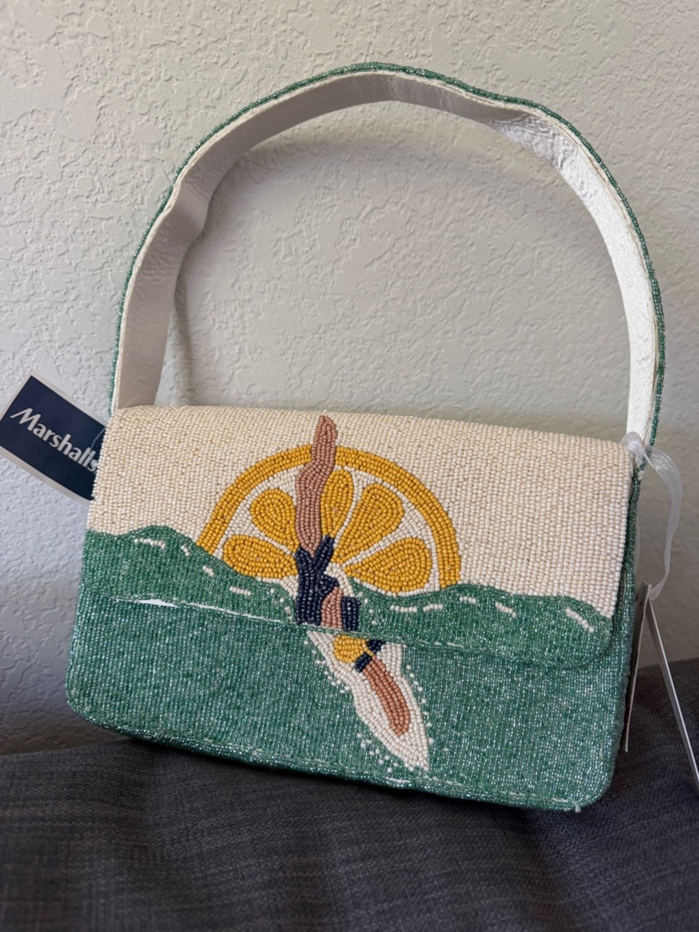 Marshalls Swimmer Beaded Shoulder Bag with Citrus Design